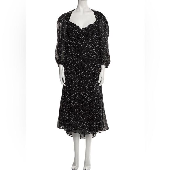 Reformation Dresses & Skirts - REFORMATION $278 heart shape ruffle Polka Dot Print Long Dress 14